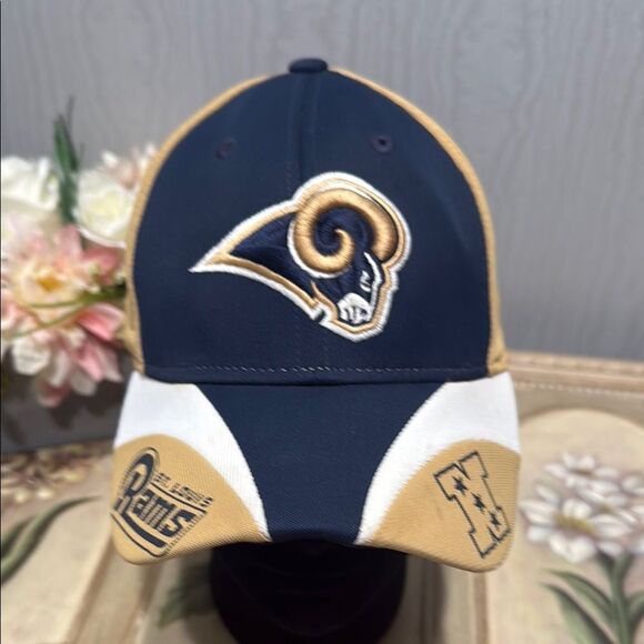 Rare Vintage NFL St. Louis Rams Fitted Cap Hat Blue Tan - Picture 1 of 16